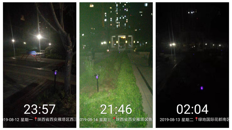 西安綠地花都小區物業安裝(zhuāng)太陽能滅(miè)蚊(wén)燈效果案例 西安綠地花都小(xiǎo)區物業安裝太陽能滅蚊燈(dēng)效果案例