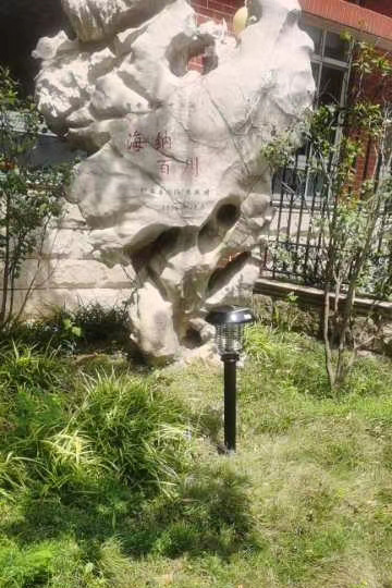 天一中學草（cǎo）坪滅蚊燈，學校太陽能滅蚊燈